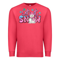 Cardinal let it snow pink christmas snowman Premium Sweatshirt - MaliasSmallBusiness