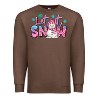 Chestnut let it snow pink christmas snowman Premium Sweatshirt - MaliasSmallBusiness