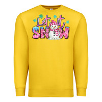Lemon let it snow pink christmas snowman Premium Sweatshirt - MaliasSmallBusiness