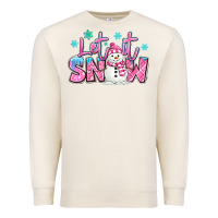 Sandshell let it snow pink christmas snowman Premium Sweatshirt - MaliasSmallBusiness