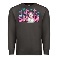 Smoke let it snow pink christmas snowman Premium Sweatshirt - MaliasSmallBusiness