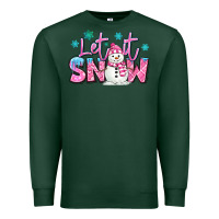 Sports Green let it snow pink christmas snowman Premium Sweatshirt - MaliasSmallBusiness