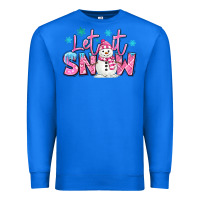 True Royal let it snow pink christmas snowman Premium Sweatshirt - MaliasSmallBusiness
