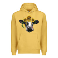 Antique Gold holstein cow with sunflower Premium Hoodie - BarkalooDesign