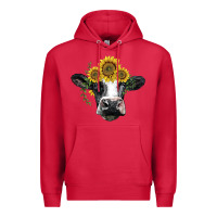Cardinal holstein cow with sunflower Premium Hoodie - BarkalooDesign