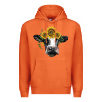 Carrot holstein cow with sunflower Premium Hoodie - BarkalooDesign
