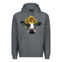 Rock holstein cow with sunflower Premium Hoodie - BarkalooDesign