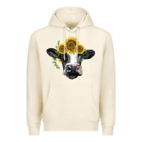 Tofu holstein cow with sunflower Premium Hoodie - BarkalooDesign