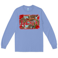 Colony Blue fiesta with sombrero background Long Sleeve Tee - Artiststas