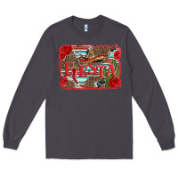 Smoke fiesta with sombrero background Long Sleeve Tee - Artiststas