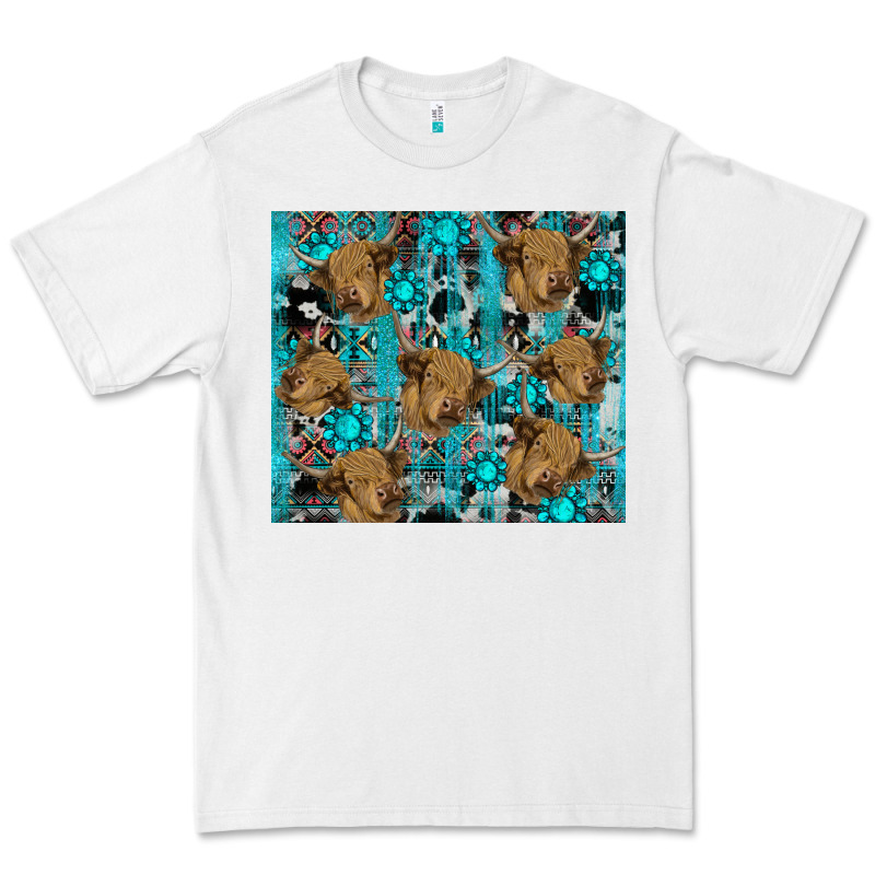 Western Aztec Highland Cow Premium Tee by RanaPortraitStore | Teevron