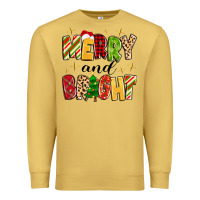 Antique Gold merry and bright Premium Sweatshirt - MaliasSmallBusiness