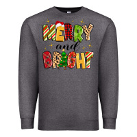 Charcoal Heather merry and bright Premium Sweatshirt - MaliasSmallBusiness