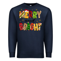 Navy merry and bright Premium Sweatshirt - MaliasSmallBusiness