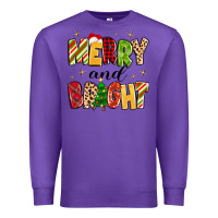 Purple merry and bright Premium Sweatshirt - MaliasSmallBusiness