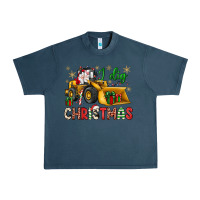 Midnight Navy i dig Christmas bulldozer santa Urban Heavy Tee - JahusDesignShop