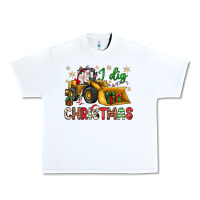 White i dig Christmas bulldozer santa Urban Heavy Tee - JahusDesignShop