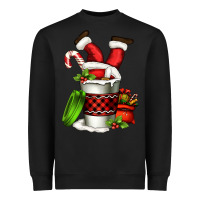 Black Santa claus in a coffee cup Heavyweight Sweatshirt - FaDigitalArtStudio