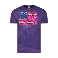 Cloud Purple american flag and  cancer ribbon pattern Vintage Tee - AdoDesignShop