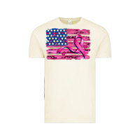 Vintage Arctic american flag and  cancer ribbon pattern Vintage Tee - AdoDesignShop