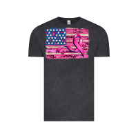 Vintage Black american flag and  cancer ribbon pattern Vintage Tee - AdoDesignShop