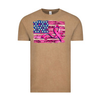 Vintage Coffee american flag and  cancer ribbon pattern Vintage Tee - AdoDesignShop