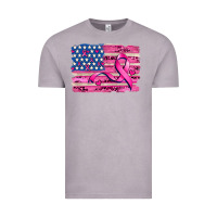 Vintage Zinc american flag and  cancer ribbon pattern Vintage Tee - AdoDesignShop
