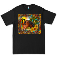 Black western horse and sunflower Premium Tee - RanaPortraitStore