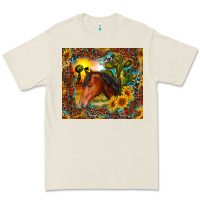 Bone western horse and sunflower Premium Tee - RanaPortraitStore