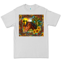Dove Grey western horse and sunflower Premium Tee - RanaPortraitStore