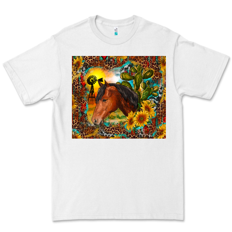 Western Horse And Sunflower Premium Tee by RanaPortraitStore | Teevron