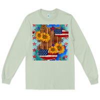 Matcha usa map with sunflowers and leopard seamless pattern Long Sleeve Tee - BundleAndBundleShop