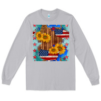 Moon Dust usa map with sunflowers and leopard seamless pattern Long Sleeve Tee - BundleAndBundleShop
