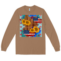 Toasted Coconut usa map with sunflowers and leopard seamless pattern Long Sleeve Tee - BundleAndBundleShop