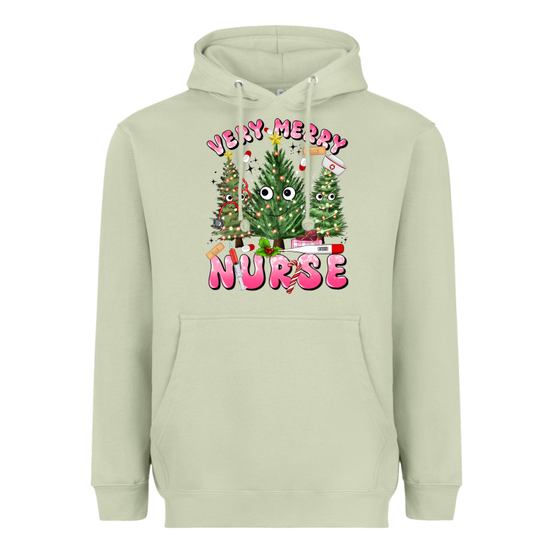 Very Merry Nurse Heavyweight Hoodie by MaliasSmallBusiness | Teevron