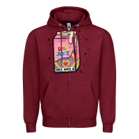 Burgundy gay juice Zipper Hoodie - MaliasSmallBusiness