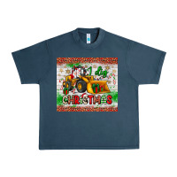 Midnight Navy i dig christmas bulldozer santa Urban Heavy Tee - JahusDesignShop