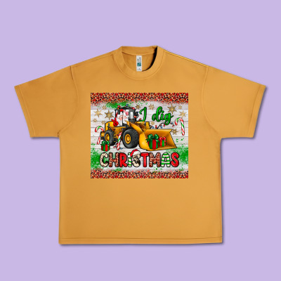 I Dig Christmas Bulldozer Santa Urban Heavy Tee Designed By Jahusdesignshop