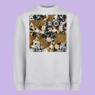 Cowhide Leopard Seamless Pattern Heavyweight Sweatshirt Designed By Hra Design Shop