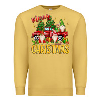 Antique Gold merry christmas gnomes truck Premium Sweatshirt - MaliasSmallBusiness