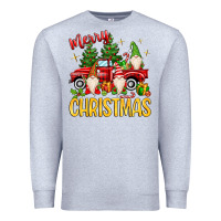 Heather Grey merry christmas gnomes truck Premium Sweatshirt - MaliasSmallBusiness