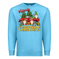 Ocean Blue merry christmas gnomes truck Premium Sweatshirt - MaliasSmallBusiness
