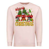 Pale Pink merry christmas gnomes truck Premium Sweatshirt - MaliasSmallBusiness