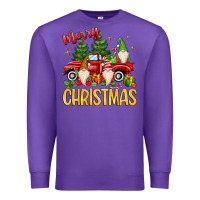 Purple merry christmas gnomes truck Premium Sweatshirt - MaliasSmallBusiness