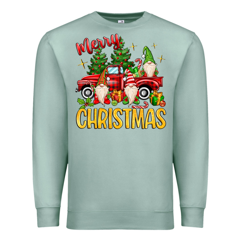Merry Christmas Gnomes Truck Premium Sweatshirt by MaliasSmallBusiness | Teevron
