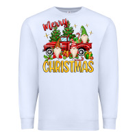 White merry christmas gnomes truck Premium Sweatshirt - MaliasSmallBusiness