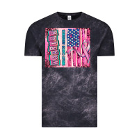Cloud Black warrior breast cancer and american flag Vintage Tee - AdoDesignShop