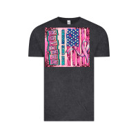 Vintage Black warrior breast cancer and american flag Vintage Tee - AdoDesignShop