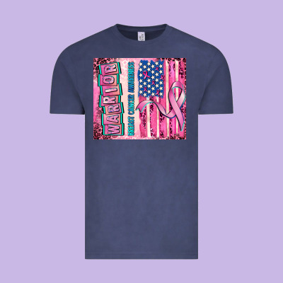 Warrior Breast Cancer And American Flag Vintage Tee Designed By Adodesignshop