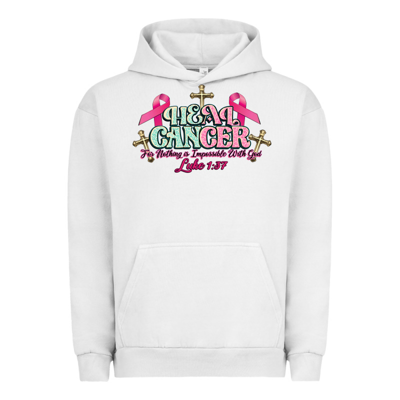Heal Cancer Luke 1:37 Cross Cancer Awareness Urban Hoodie by HowdyJamesFarm | Teevron